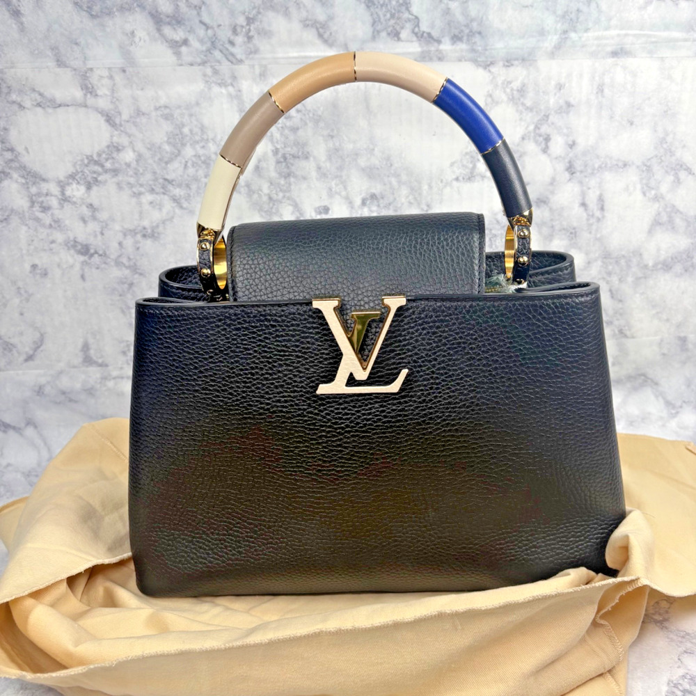 LOUIS VUITTON Capucines MM Black Taurillon Leather Ltd Edition Handle COA Dusty